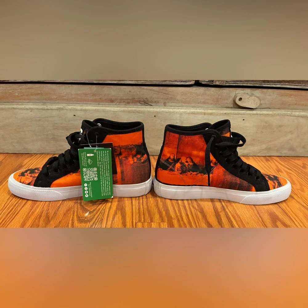 DC Shoes Andy Warhol Last Supper Manual Hi NWT Mens 6 Blk/Org High Top Sneakers